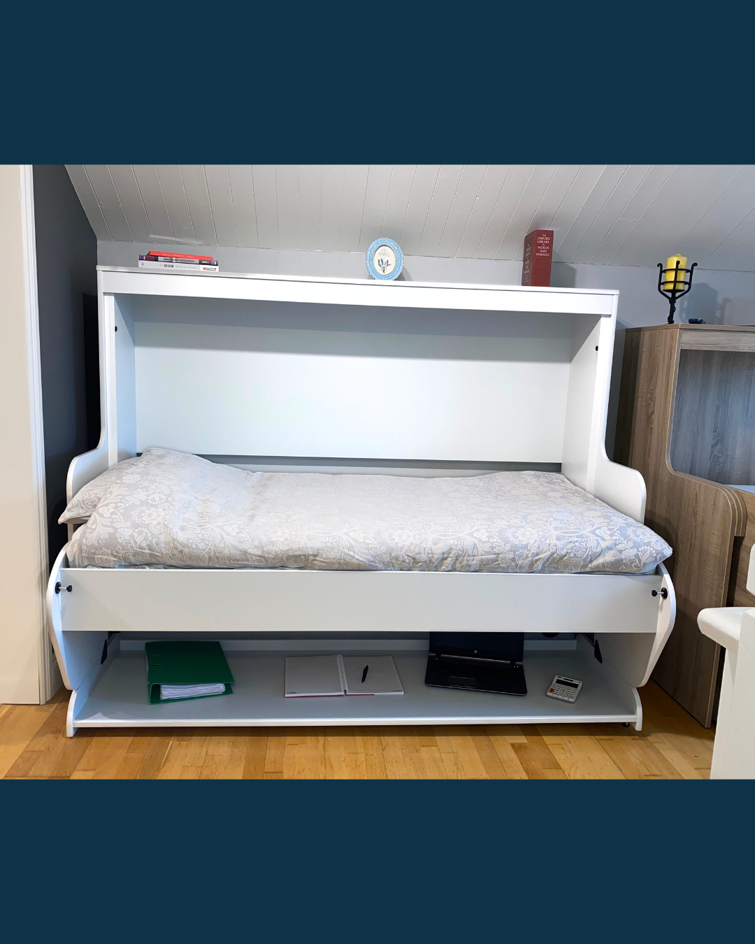 The Academic - Horizontal Hiddenbed with Desk - Single